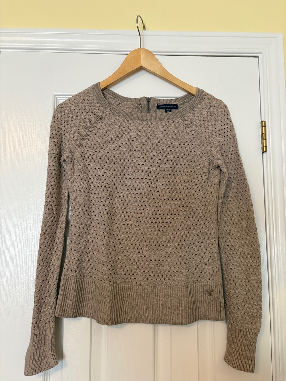 American Eagle Outfitters Taupe Crewneck Knit Sweater
